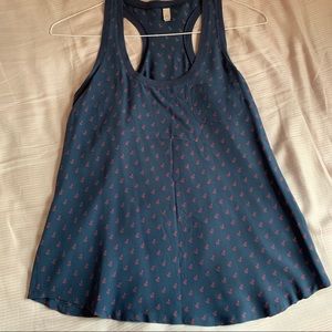 Joie Silk Tank - Dark Blue with Anchor detail